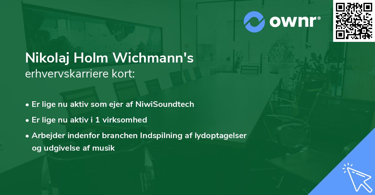Nikolaj Holm Wichmann's erhvervskarriere kort