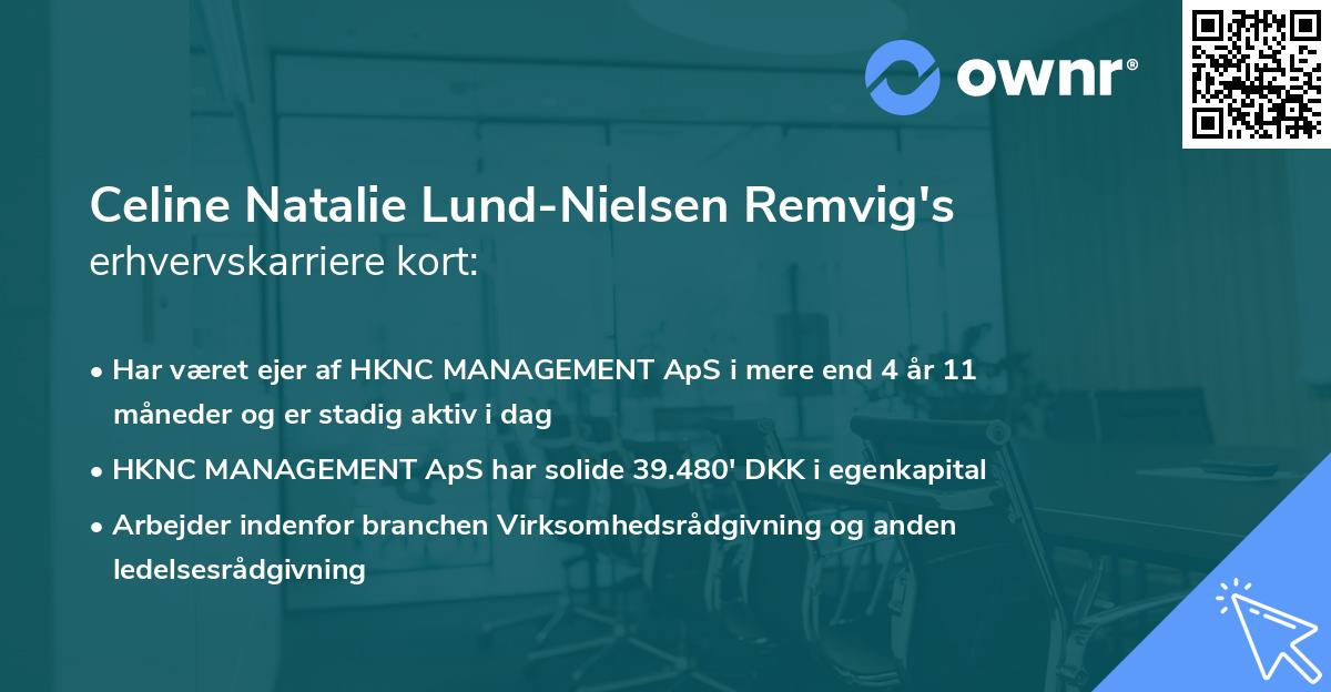 Celine Natalie Lund-Nielsen Remvig's erhvervskarriere kort