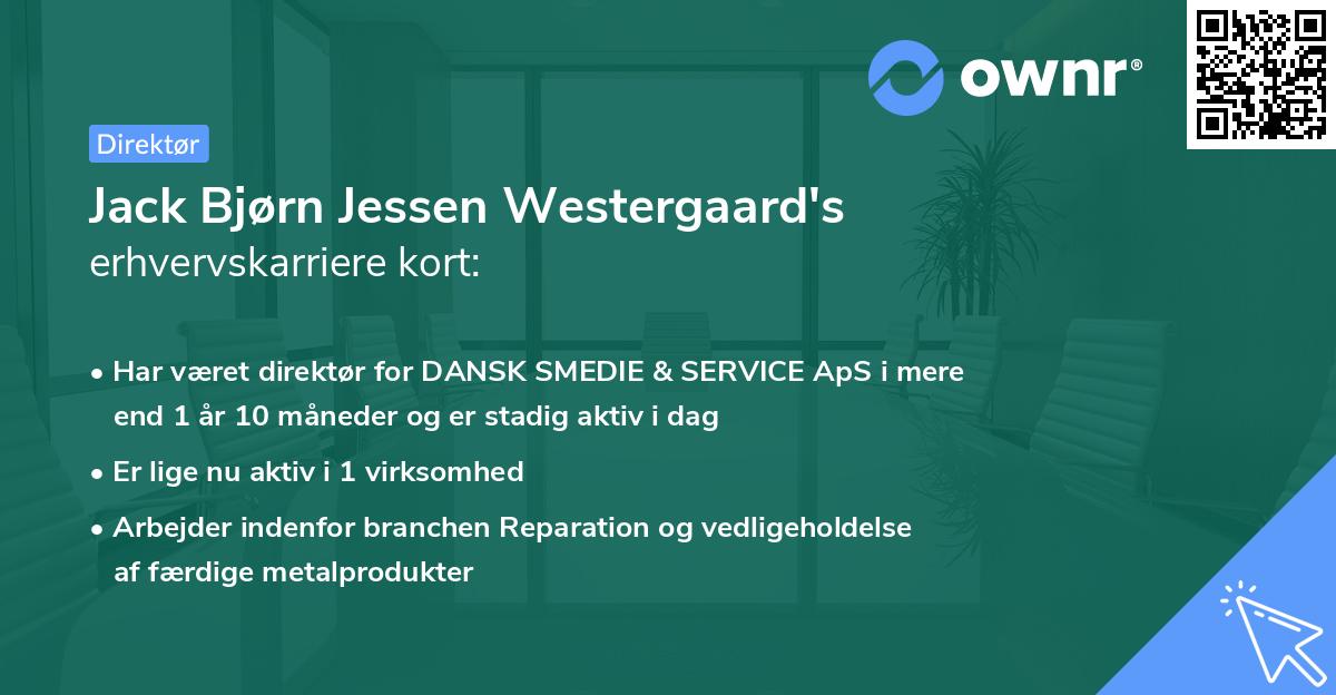 Jack Bjørn Jessen Westergaard's erhvervskarriere kort