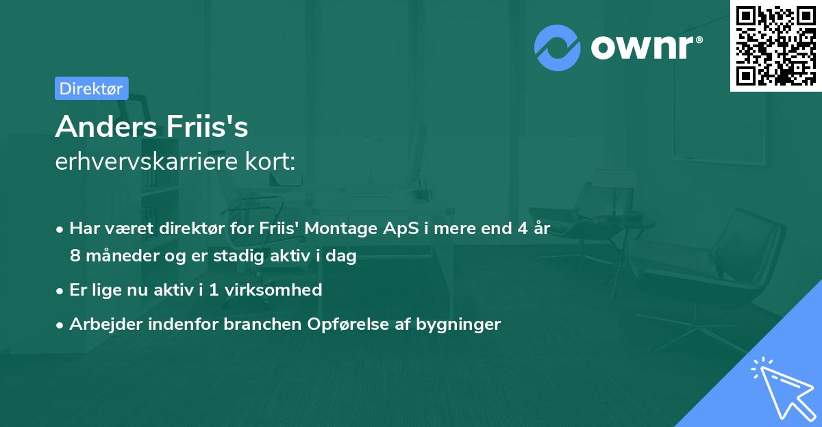 Anders Friis's erhvervskarriere kort