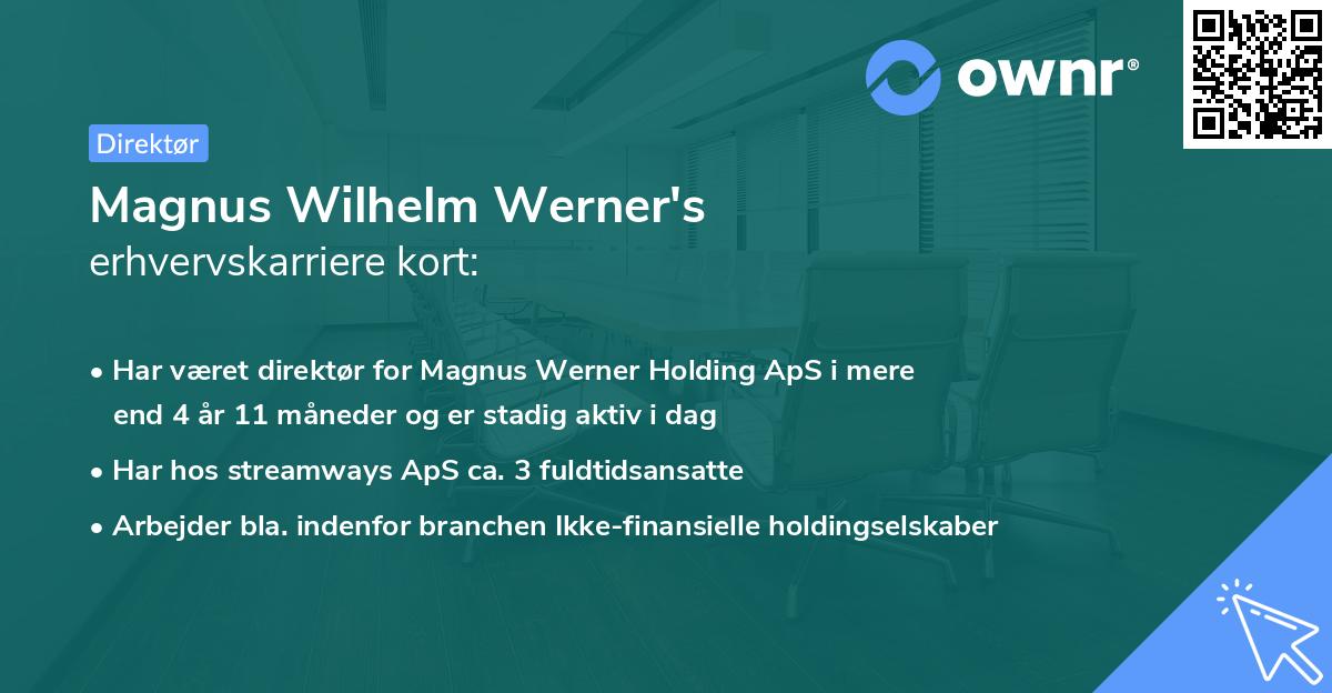 Magnus Wilhelm Werner's erhvervskarriere kort