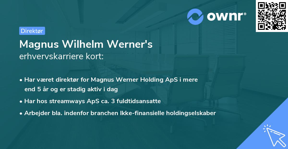 Magnus Wilhelm Werner's erhvervskarriere kort