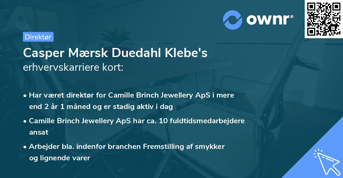 Casper Mærsk Duedahl Klebe's erhvervskarriere kort