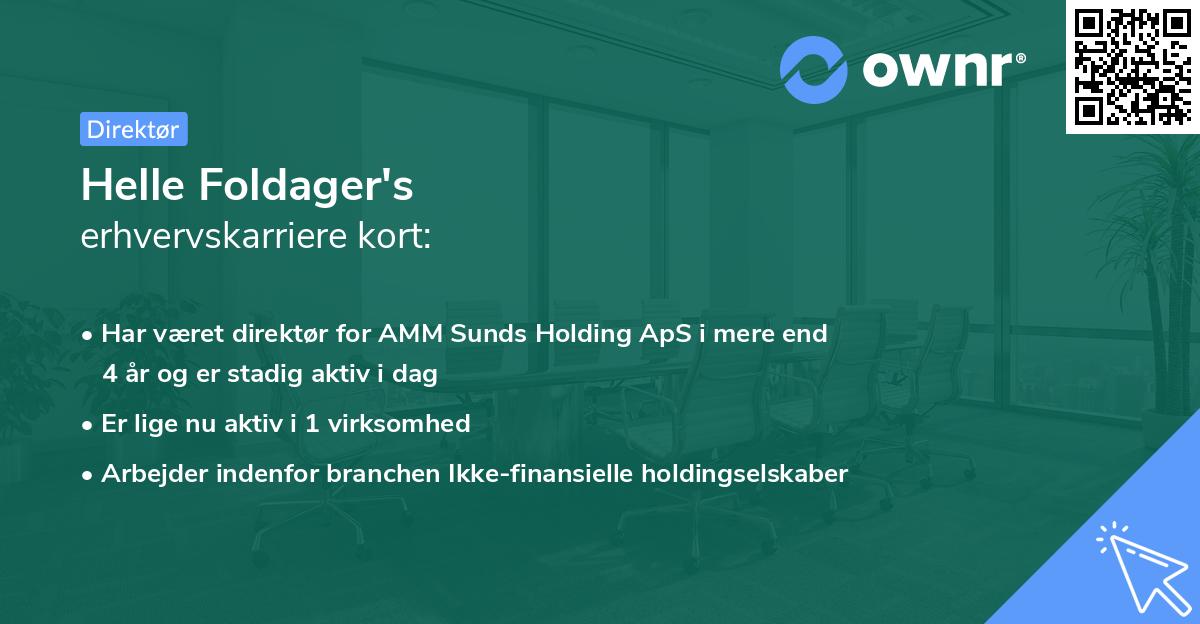 Helle Foldager's erhvervskarriere kort