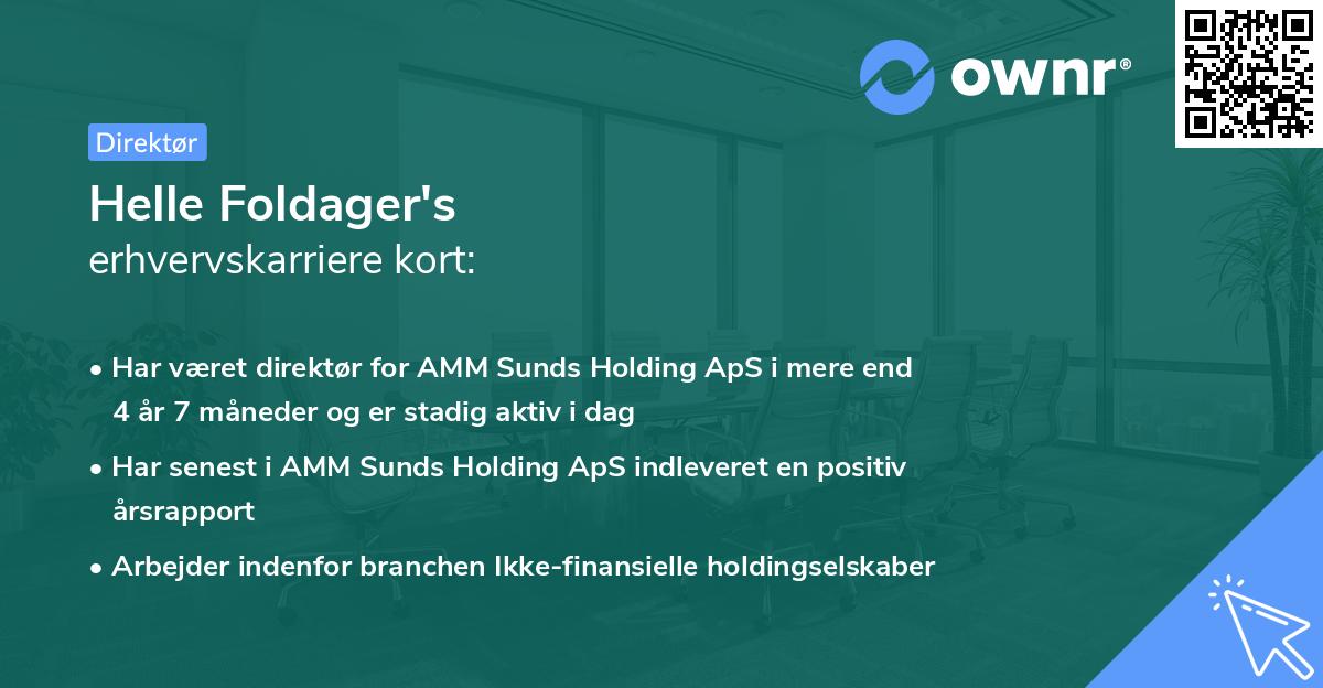 Helle Foldager's erhvervskarriere kort