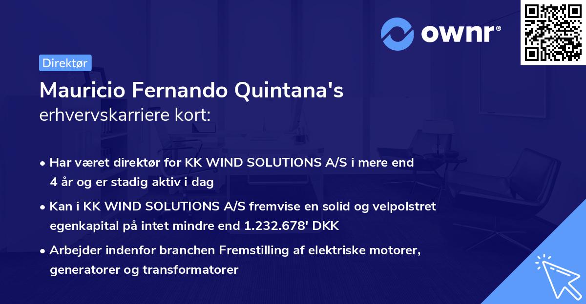 Mauricio Fernando Quintana's erhvervskarriere kort