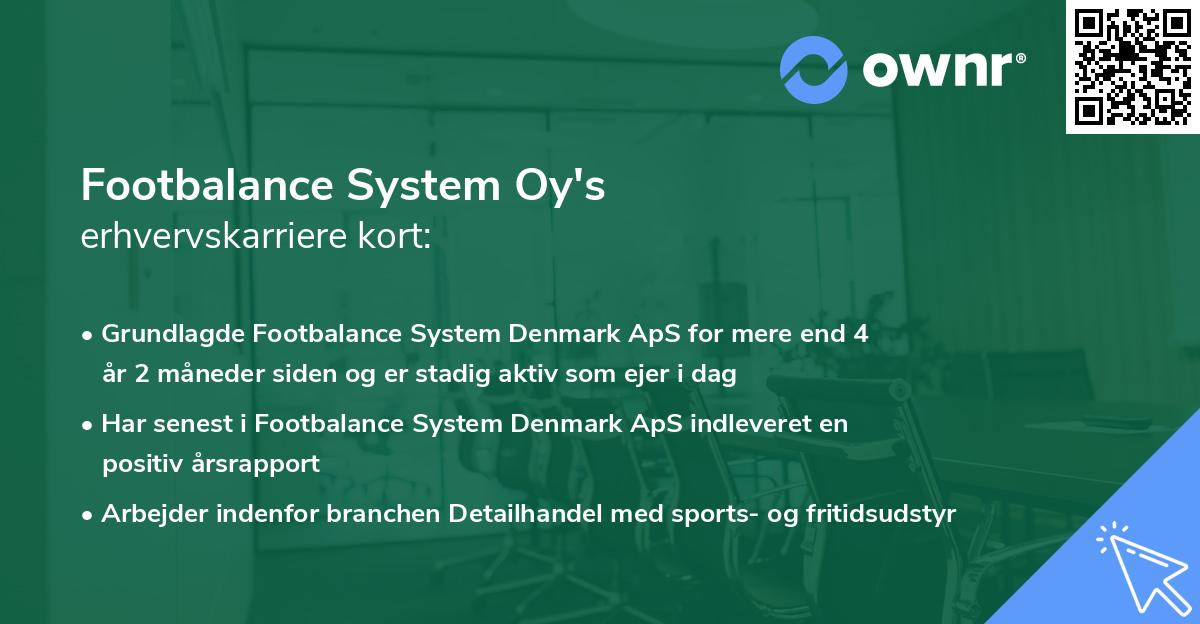 Footbalance System Oy's erhvervskarriere kort