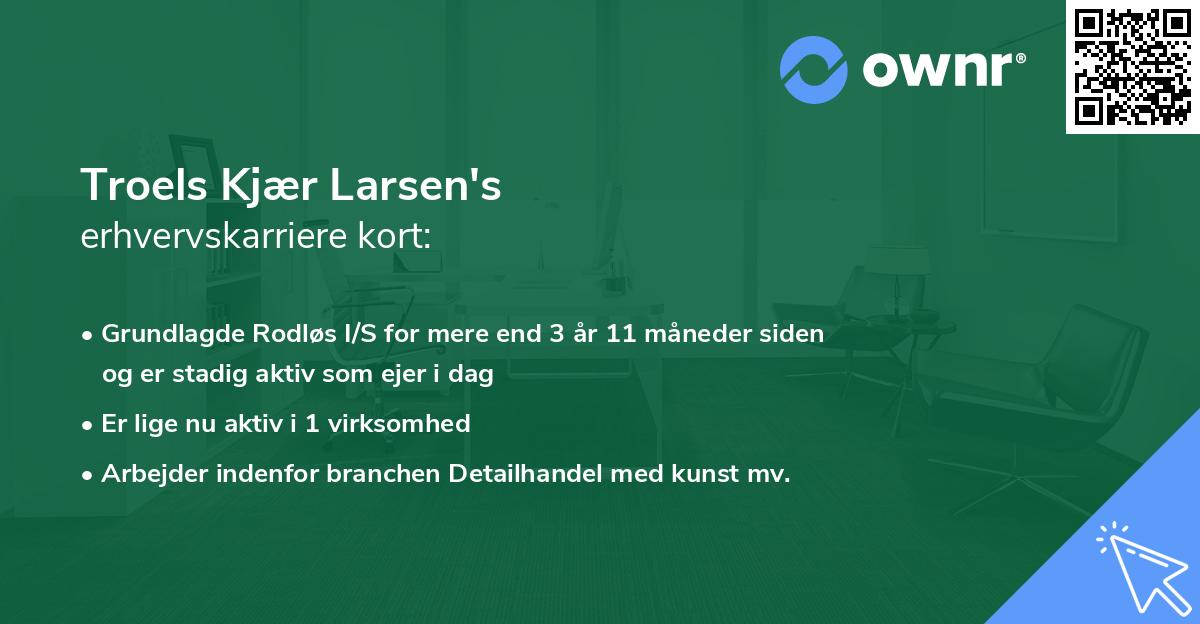 Troels Kjær Larsen's erhvervskarriere kort