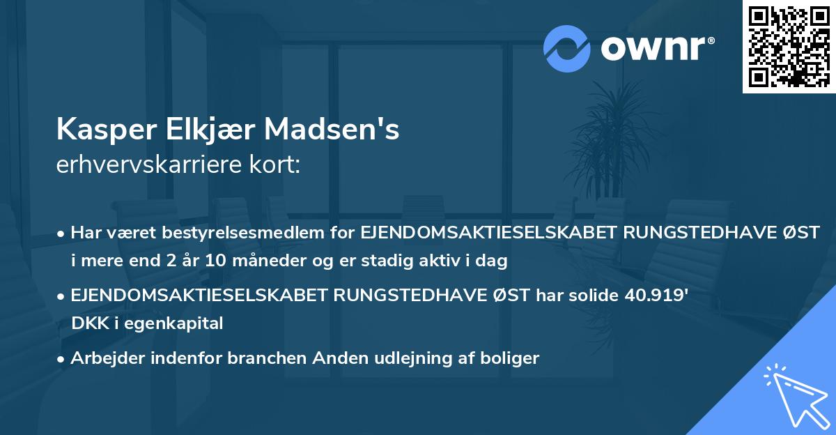 Kasper Elkjær Madsen's erhvervskarriere kort