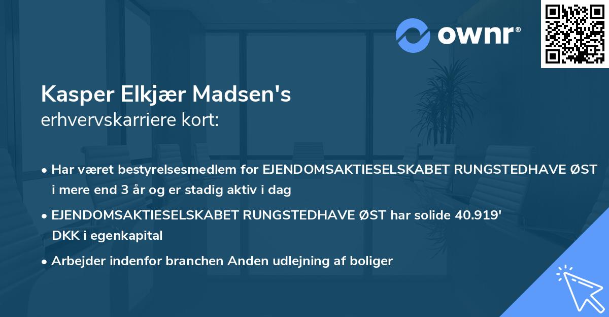 Kasper Elkjær Madsen's erhvervskarriere kort