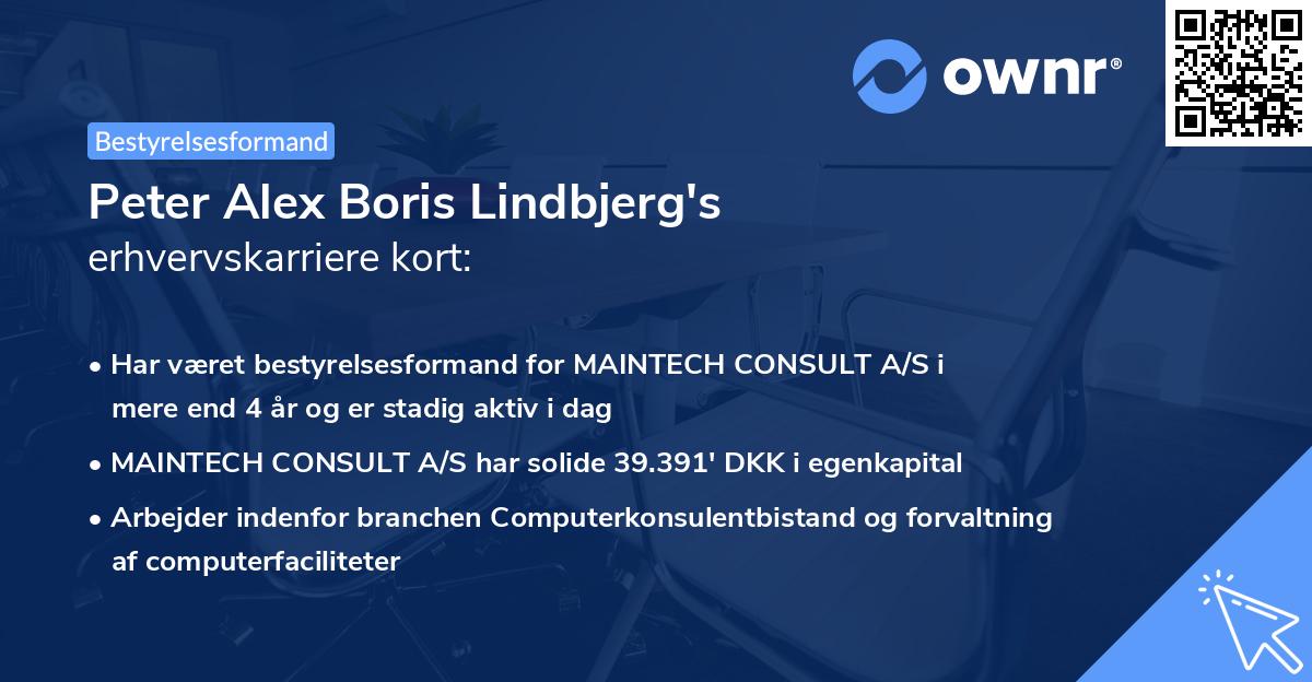 Peter Alex Boris Lindbjerg's erhvervskarriere kort