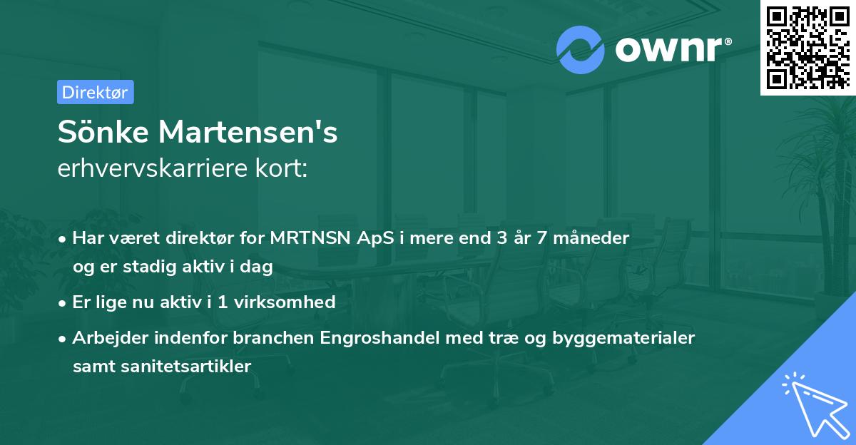 Sönke Martensen's erhvervskarriere kort