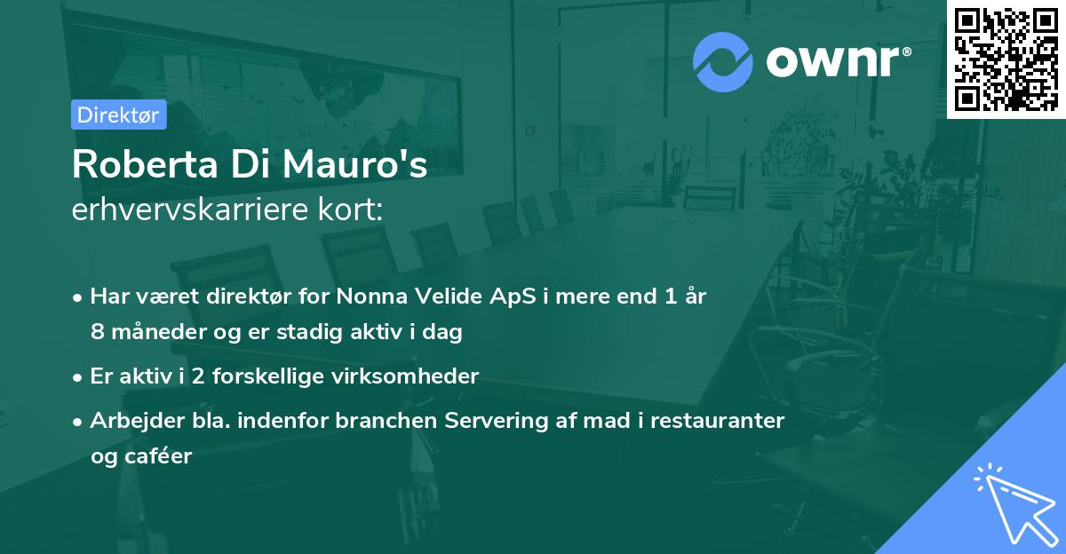 Roberta Di Mauro's erhvervskarriere kort