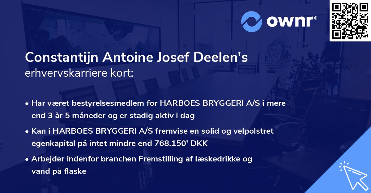 Constantijn Antoine Josef Deelen's erhvervskarriere kort