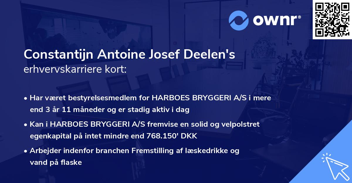 Constantijn Antoine Josef Deelen's erhvervskarriere kort
