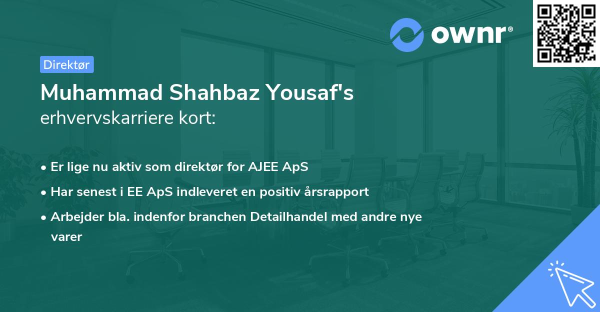 Muhammad Shahbaz Yousaf's erhvervskarriere kort