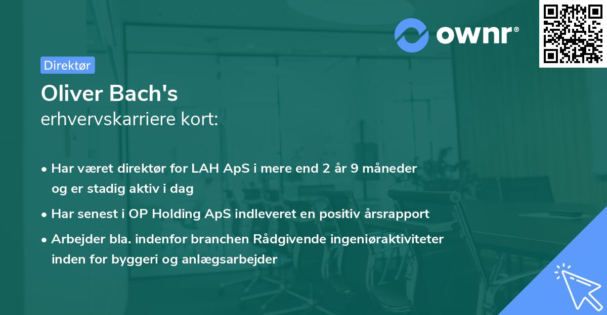 Oliver Bach's erhvervskarriere kort