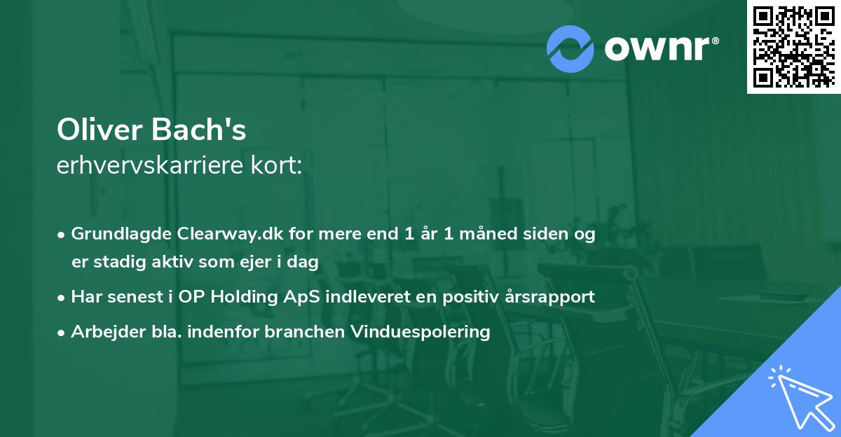 Oliver Bach's erhvervskarriere kort