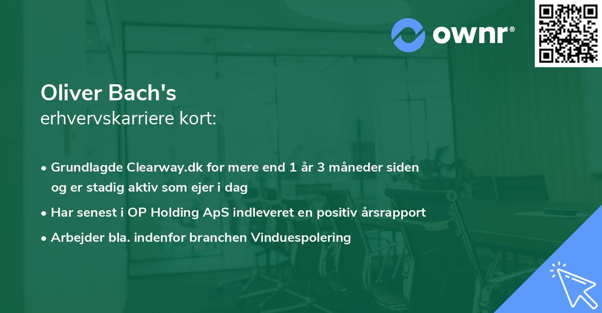 Oliver Bach's erhvervskarriere kort