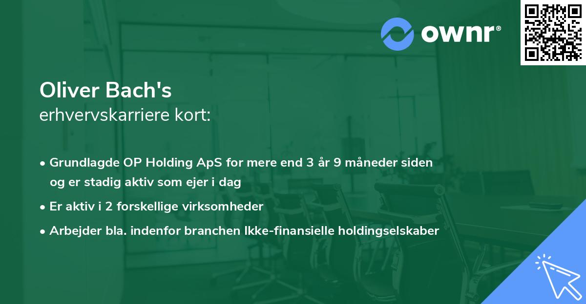 Oliver Bach's erhvervskarriere kort