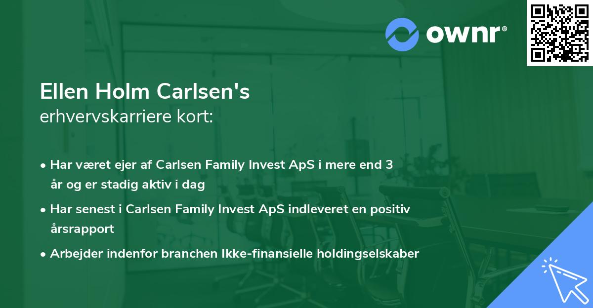 Ellen Holm Carlsen's erhvervskarriere kort