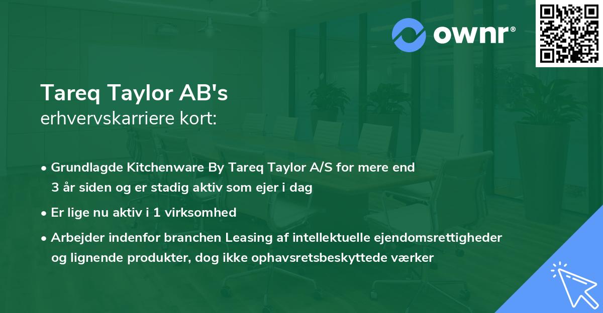 Tareq Taylor AB's erhvervskarriere kort