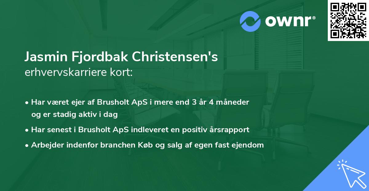 Jasmin Fjordbak Christensen's erhvervskarriere kort