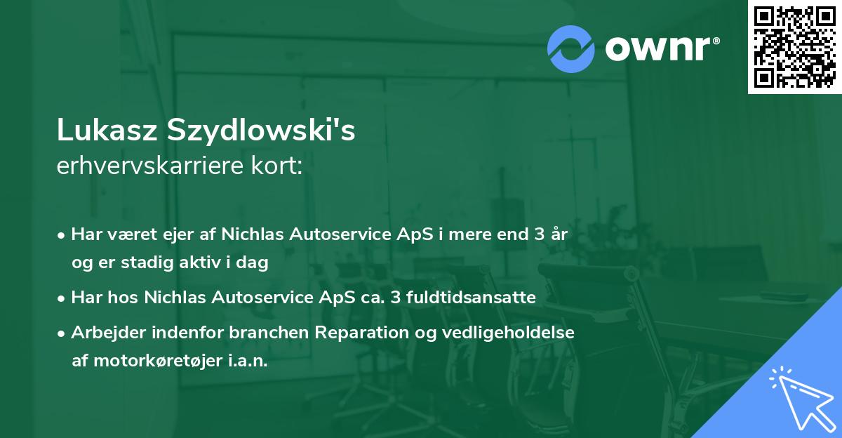 Lukasz Szydlowski's erhvervskarriere kort