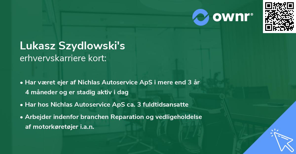Lukasz Szydlowski's erhvervskarriere kort