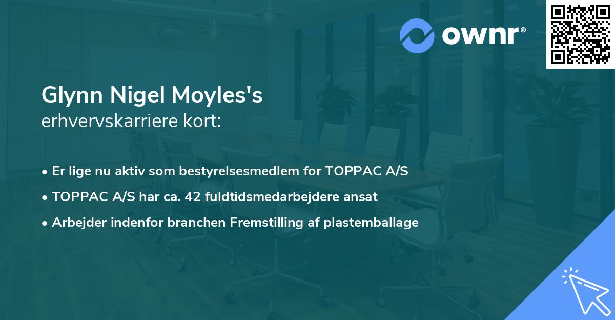 Glynn Nigel Moyles's erhvervskarriere kort