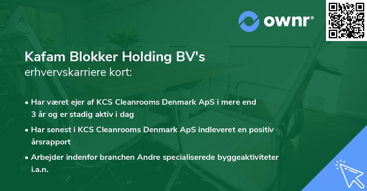 Kafam Blokker Holding BV's erhvervskarriere kort