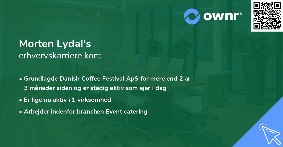 Morten Lydal's erhvervskarriere kort