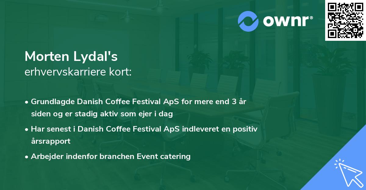 Morten Lydal's erhvervskarriere kort