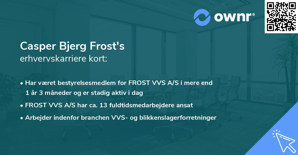 Casper Bjerg Frost's erhvervskarriere kort