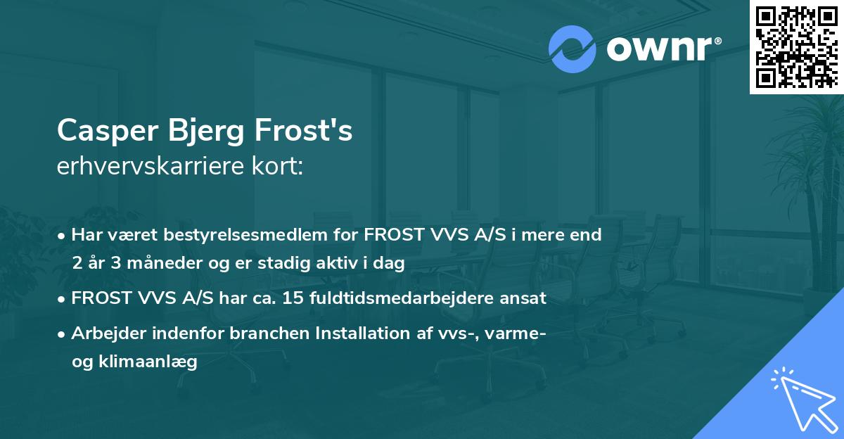 Casper Bjerg Frost's erhvervskarriere kort