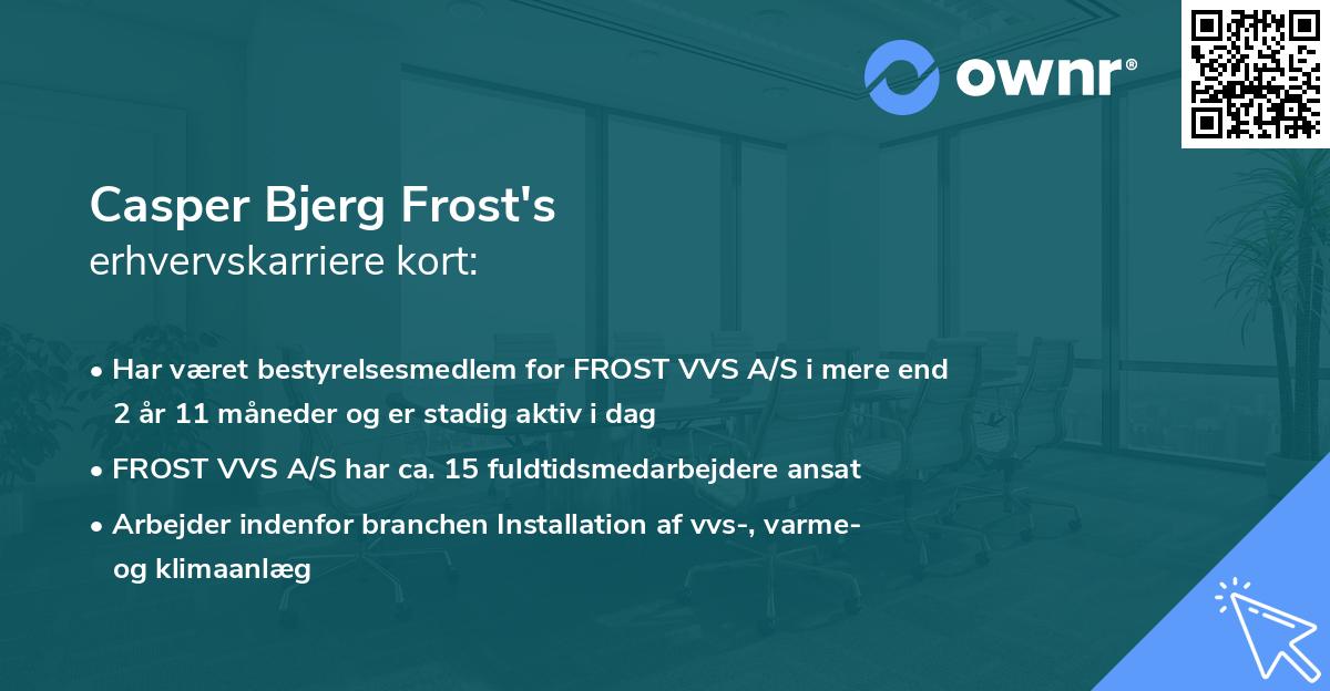 Casper Bjerg Frost's erhvervskarriere kort