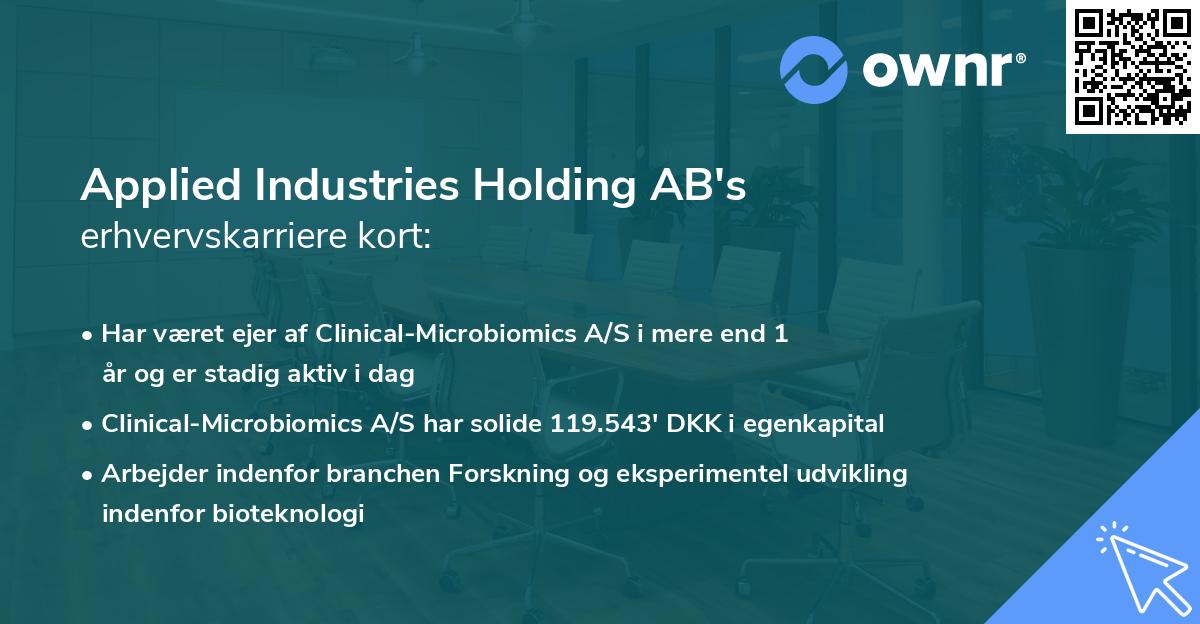 Applied Industries Holding AB's erhvervskarriere kort