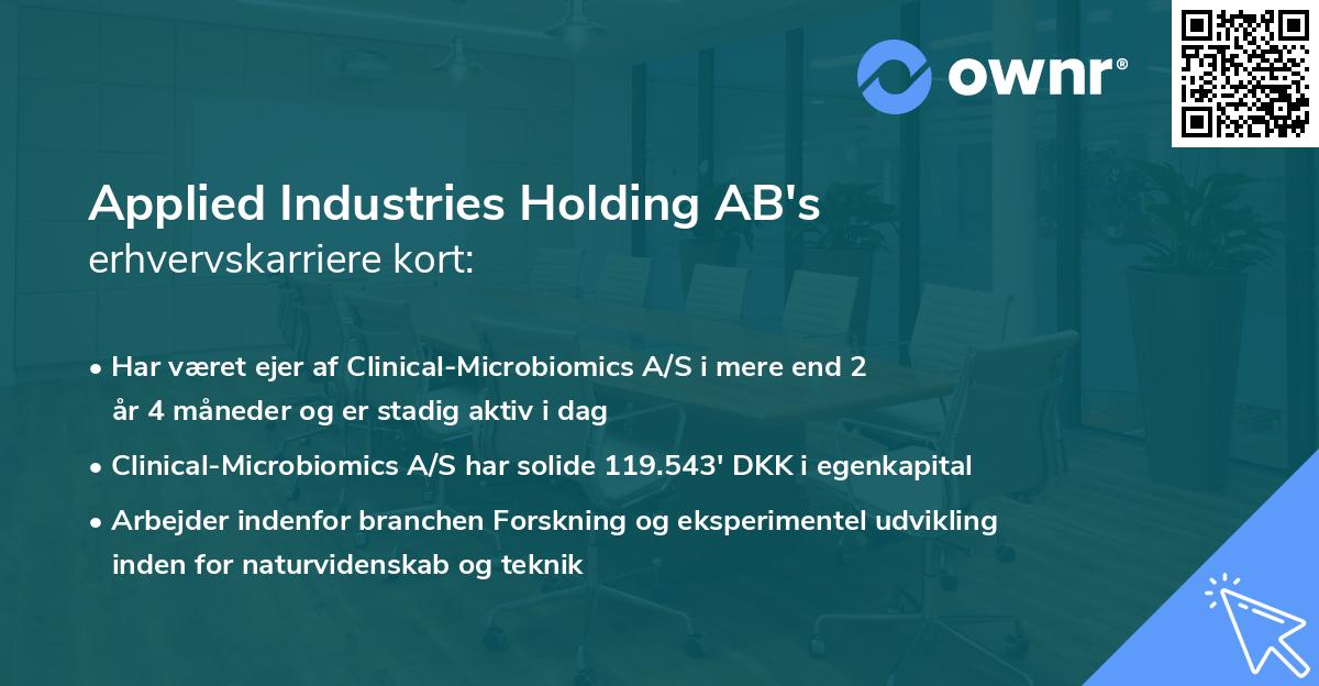Applied Industries Holding AB's erhvervskarriere kort