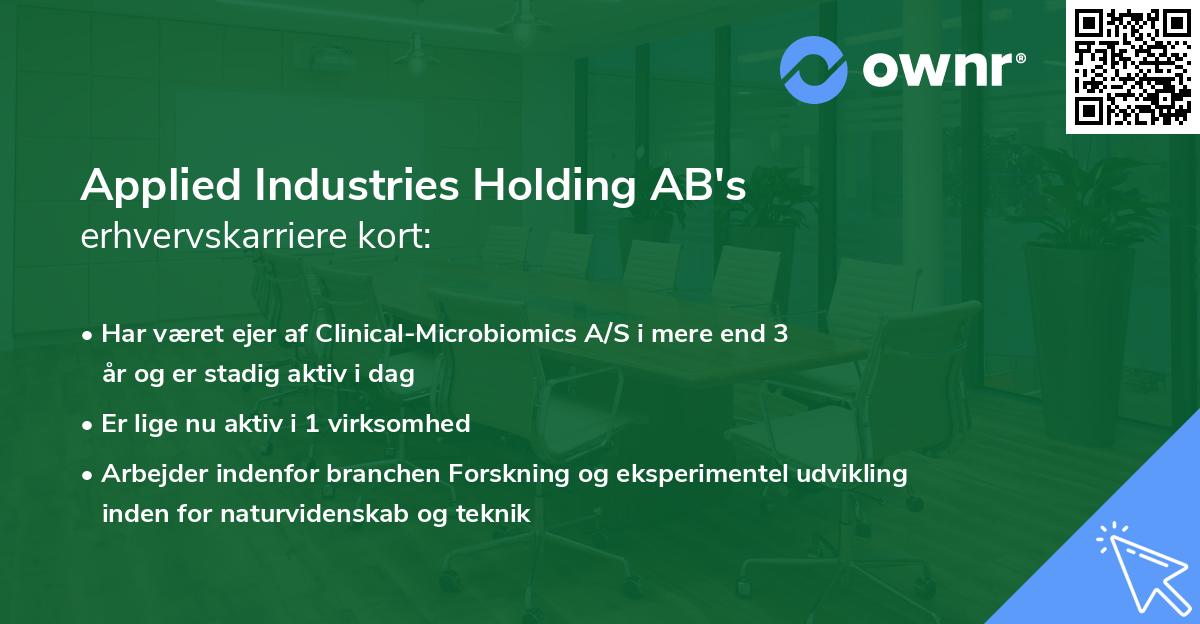 Applied Industries Holding AB's erhvervskarriere kort