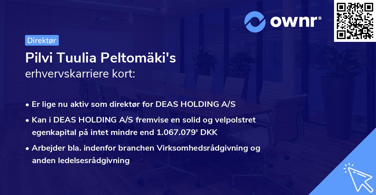 Pilvi Tuulia Peltomäki's erhvervskarriere kort