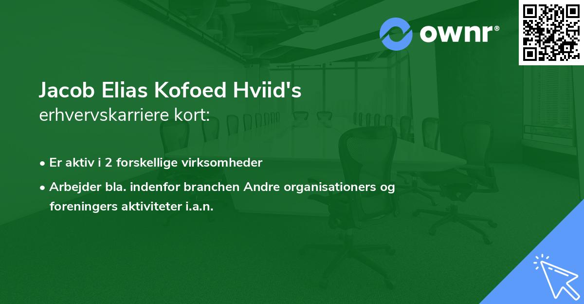 Jacob Elias Kofoed Hviid's erhvervskarriere kort