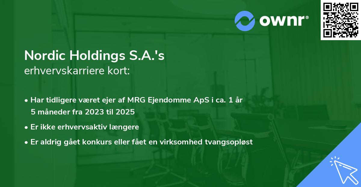 Nordic Holdings S.A.'s erhvervskarriere kort