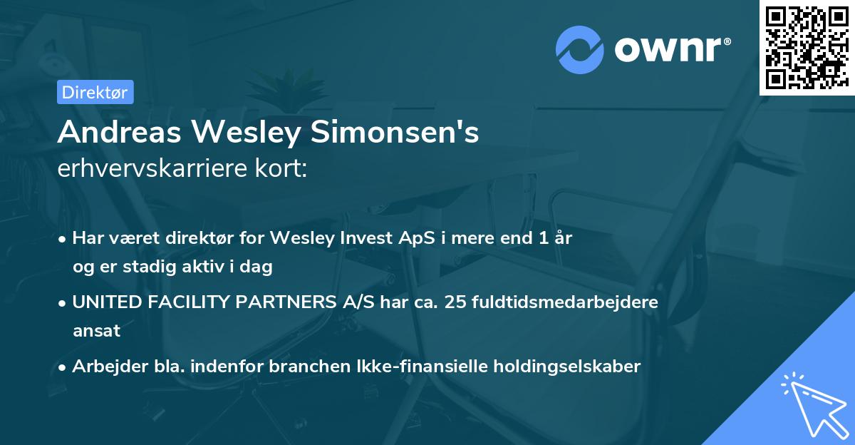 Andreas Wesley Simonsen's erhvervskarriere kort