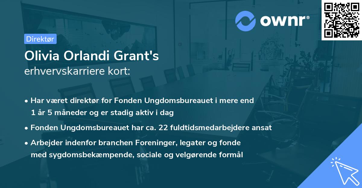 Olivia Orlandi Grant's erhvervskarriere kort