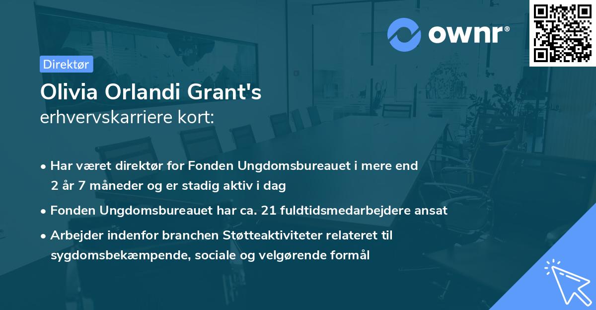 Olivia Orlandi Grant's erhvervskarriere kort