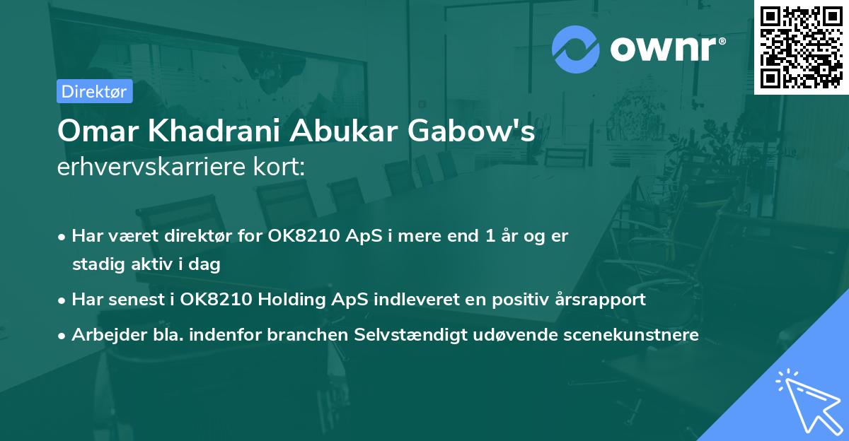 Omar Khadrani Abukar Gabow's erhvervskarriere kort