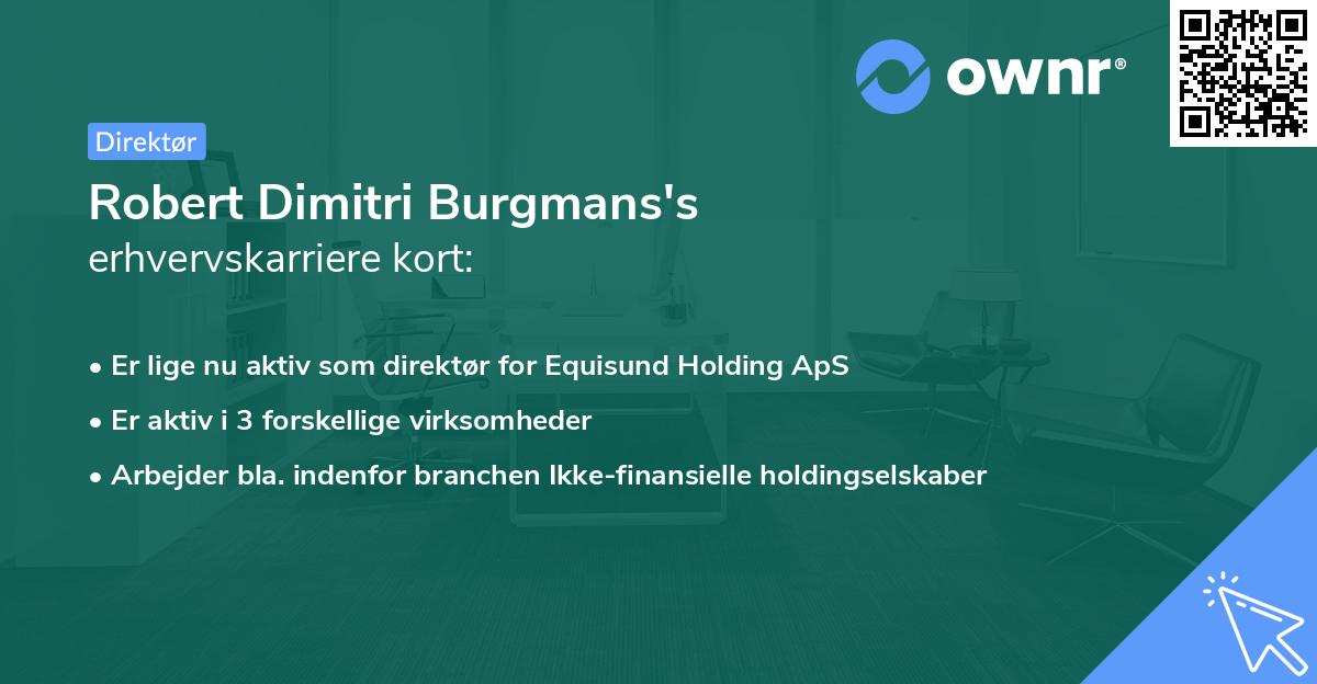 Robert Dimitri Burgmans's erhvervskarriere kort