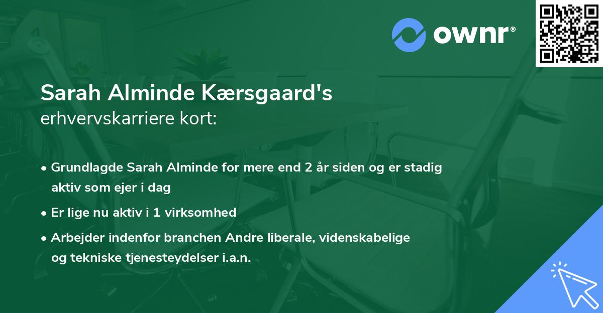 Sarah Alminde Kærsgaard's erhvervskarriere kort