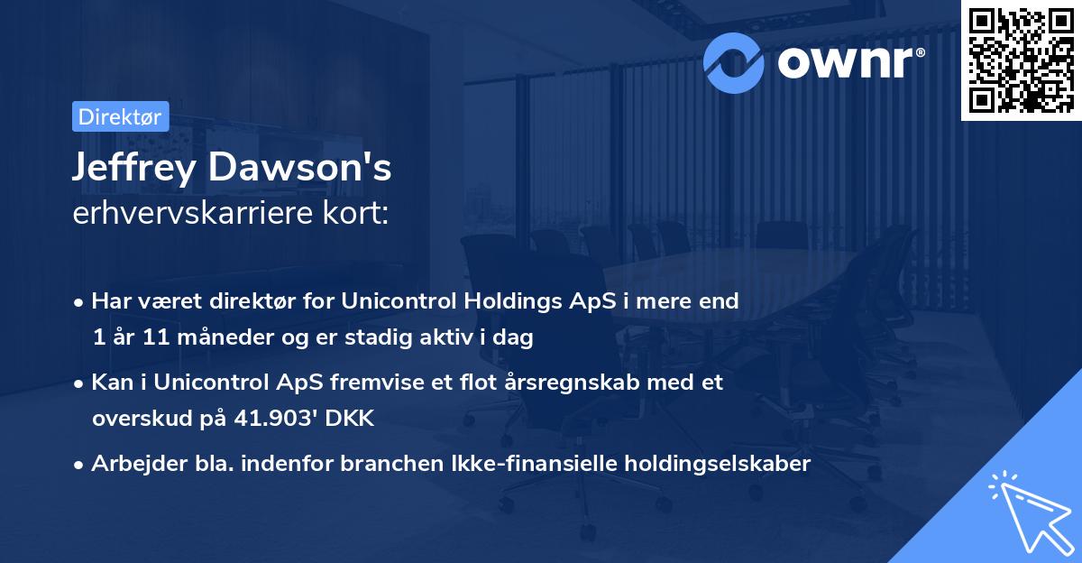 Jeffrey Dawson's erhvervskarriere kort