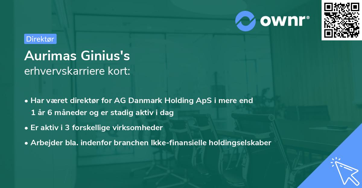 Aurimas Ginius's erhvervskarriere kort